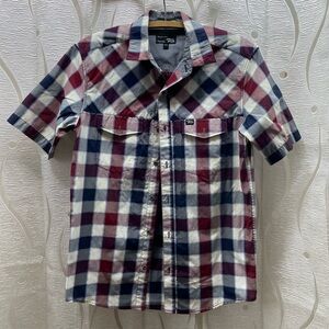Chloro Phylle Plaid Button Down Mens Small Multi Color Excellent Short Sleeve